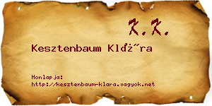 Kesztenbaum Klára névjegykártya